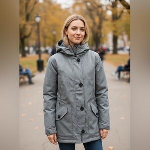 The North Face Mauna Kea Parka Women M  550 Down DryVent Hooded Winter Coat EUC